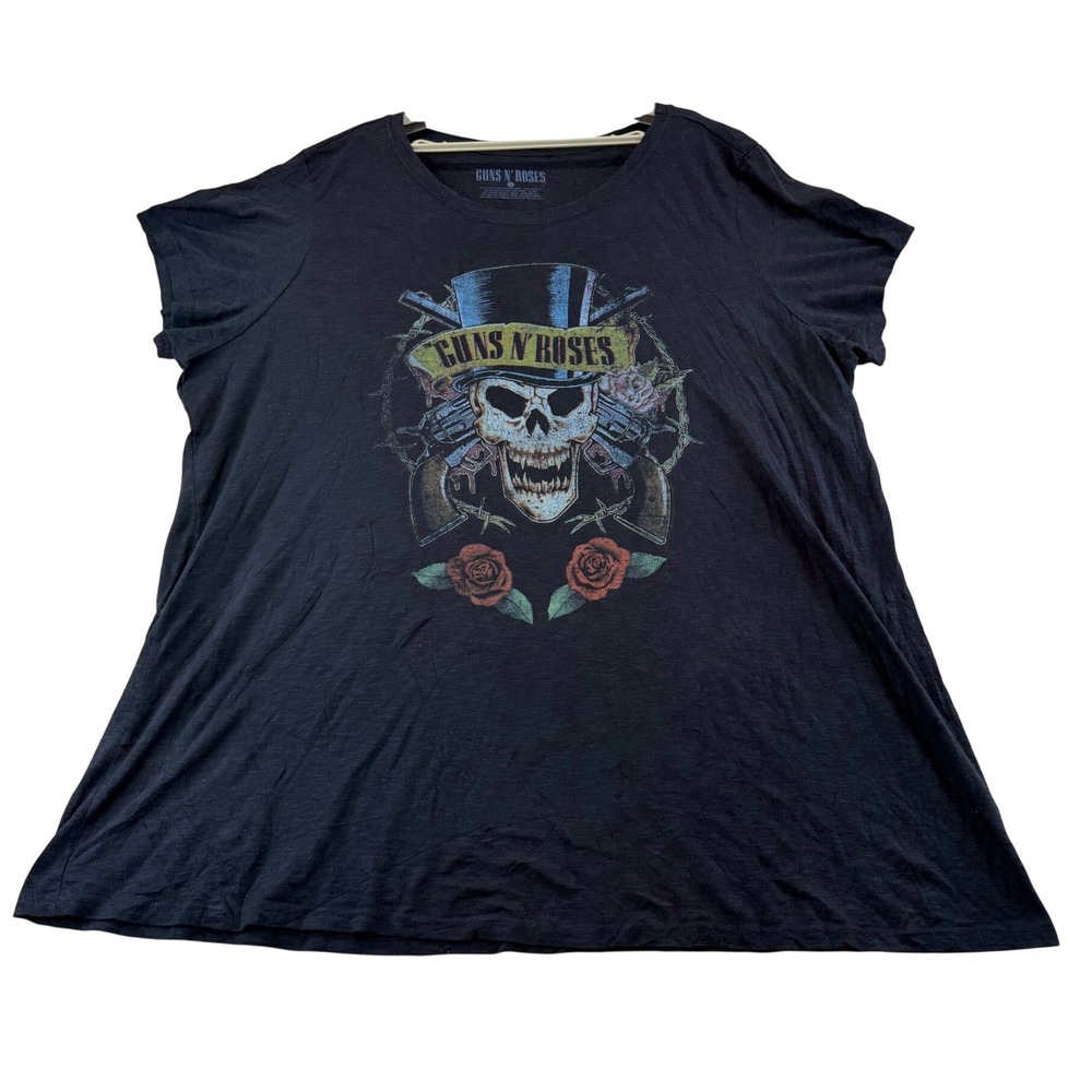 Guns N Roses T Shirt Womens S Black Skull Graphic Vintage Rock Band Tee
